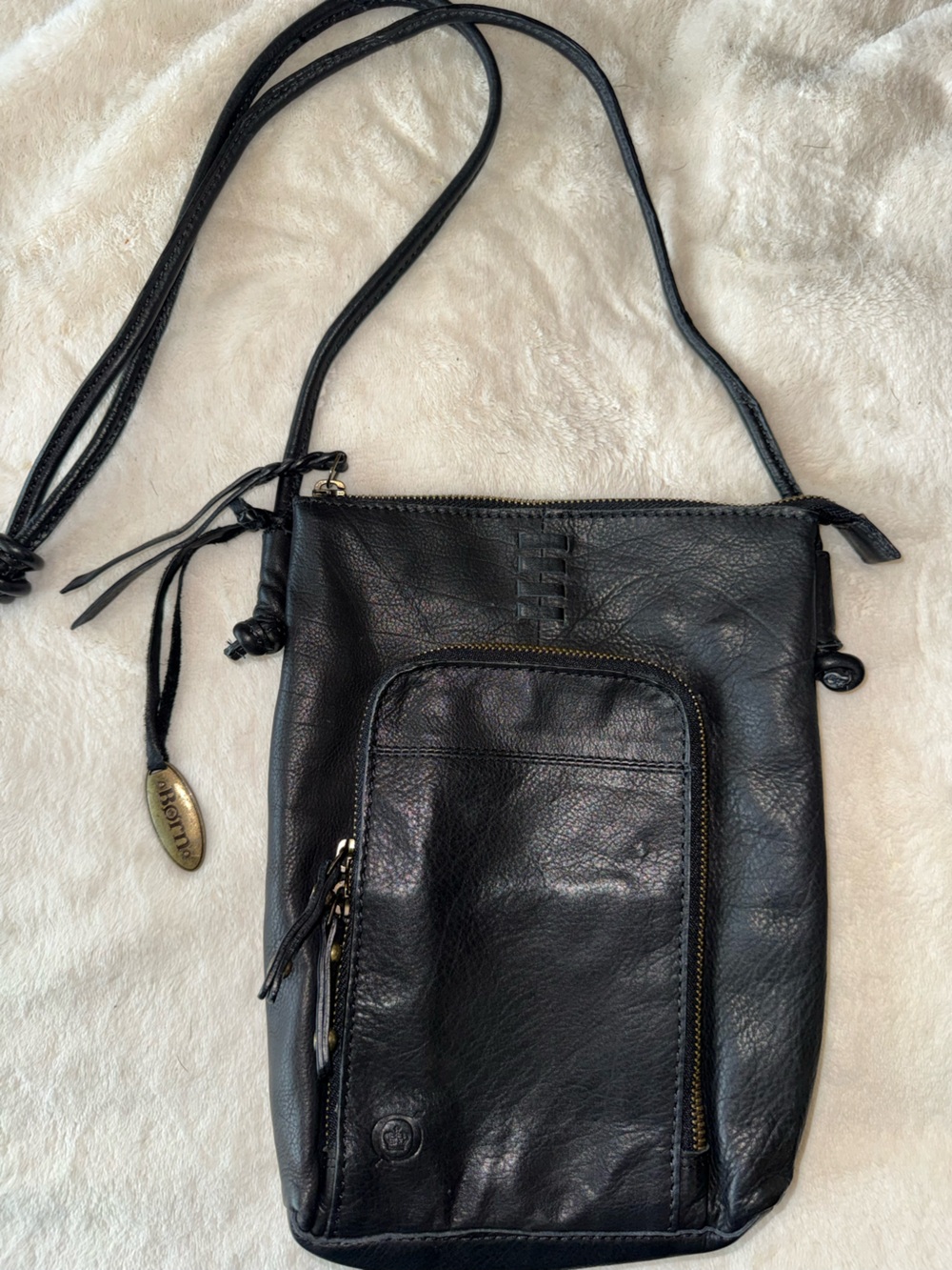 Born Black Leather Crossbody Bag